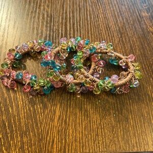 Colorful Beaded Women's Scrunchie Set